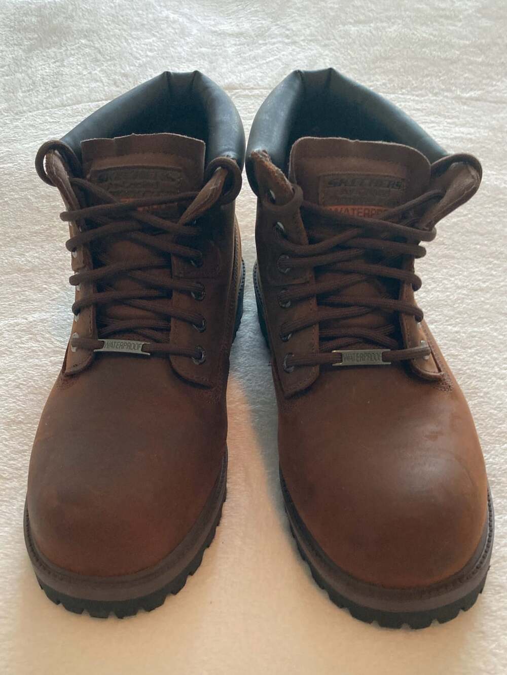 Skechers Verdict 4442 Waterproof Boots Size 13EW Brown Leather Work